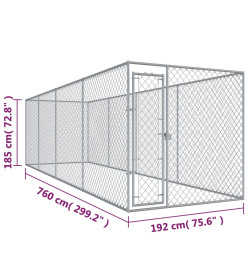 Chenil d'extérieur pour chiens 760x192x185 cm