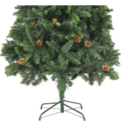 Sapin de Noël artificiel avec pommes de pin Vert 210 cm