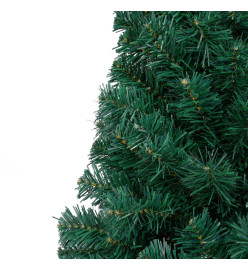 Sapin de Noël artificiel moitié avec support vert 180 cm PVC