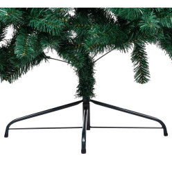 Sapin de Noël artificiel moitié avec support vert 180 cm PVC