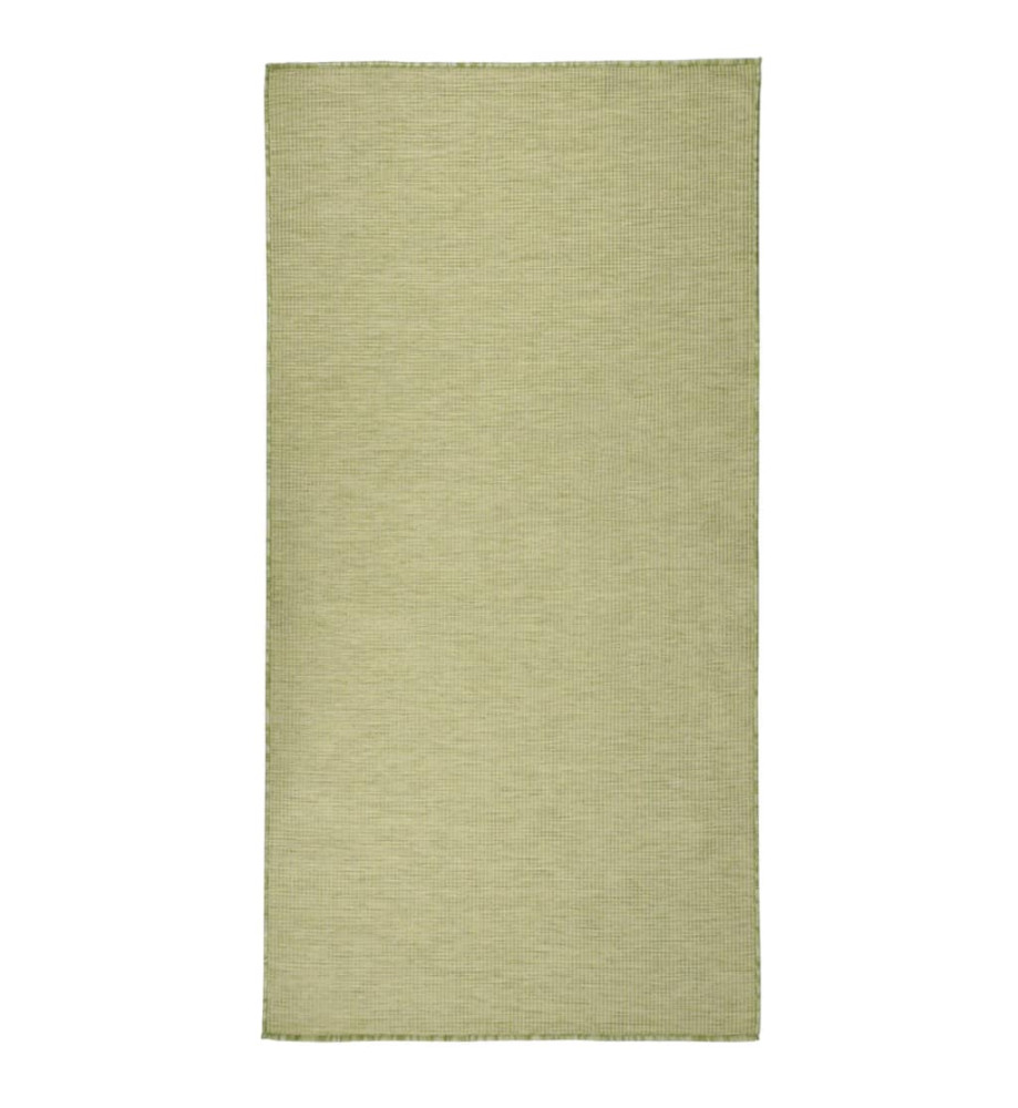 Tapis à tissage plat d'extérieur 100x200 cm Vert