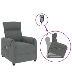 Fauteuil de massage inclinable Gris foncé Tissu