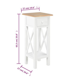 Table d'appoint Blanc 27 x 27 x 65,5 cm Bois