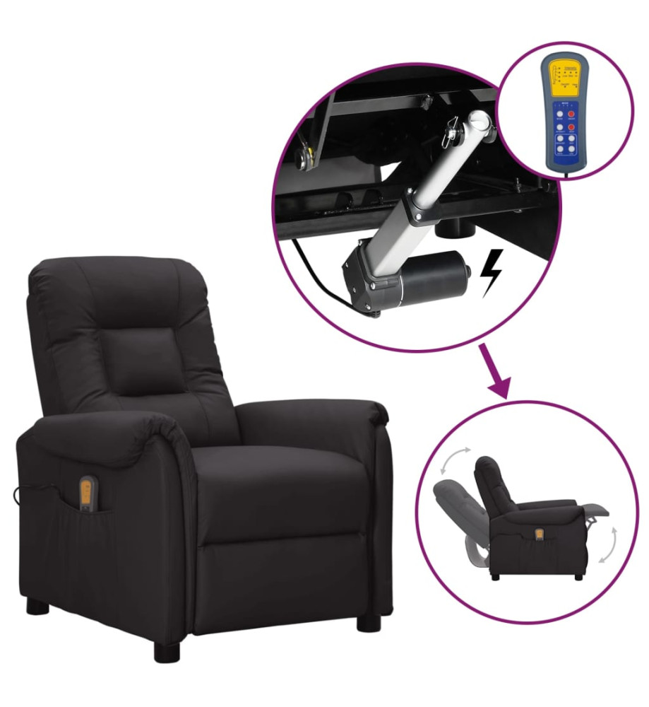 Fauteuil de massage Noir Similicuir