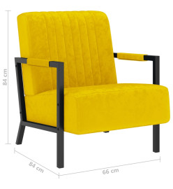 Fauteuil Jaune moutarde Velours