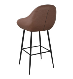 Tabourets de bar lot de 2 marron foncé similicuir