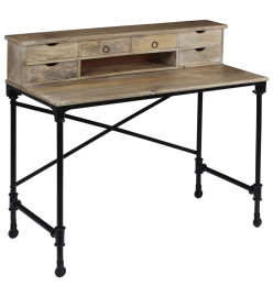 Bureau Bois de manguier massif et acier 110 x 50 x 96 cm