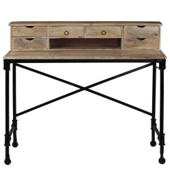 Bureau Bois de manguier massif et acier 110 x 50 x 96 cm