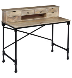 Bureau Bois de manguier massif et acier 110 x 50 x 96 cm