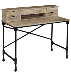 Bureau Bois de manguier massif et acier 110 x 50 x 96 cm