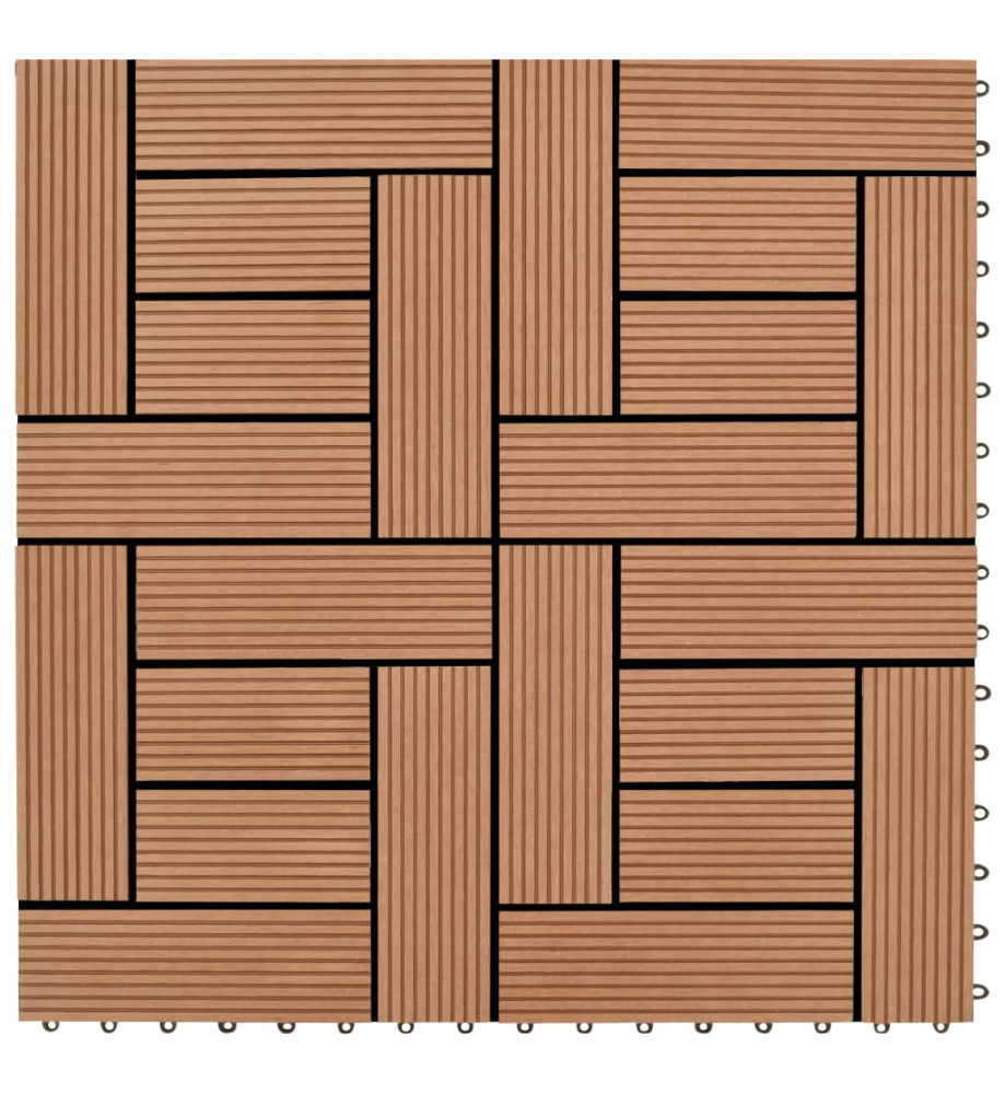 Carreaux de terrasse 22 pcs 30 x 30 cm 2 m² WPC Marron