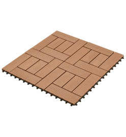 Carreaux de terrasse 22 pcs 30 x 30 cm 2 m² WPC Marron