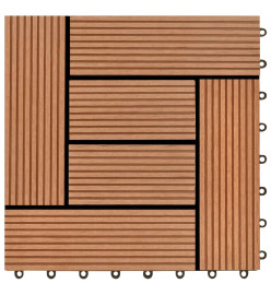 Carreaux de terrasse 22 pcs 30 x 30 cm 2 m² WPC Marron