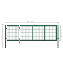 Portillon Acier 350x100 cm Vert