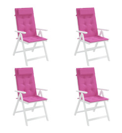 Coussins de chaise à dossier haut lot de 4 rose tissu oxford