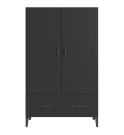 Buffet haut noir 70x31x115 cm bois d'ingénierie