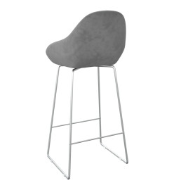 Tabourets de bar lot de 2 gris clair velours