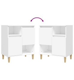 Buffets 2 pcs blanc 60x35x70 cm bois d'ingénierie