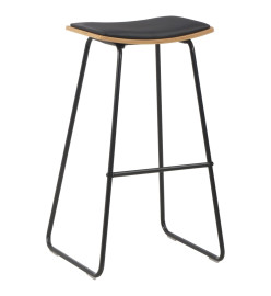 Tabourets de bar lot de 4 noir similicuir