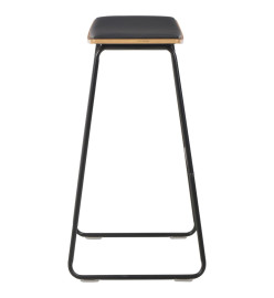 Tabourets de bar lot de 4 noir similicuir