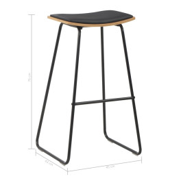 Tabourets de bar lot de 4 noir similicuir