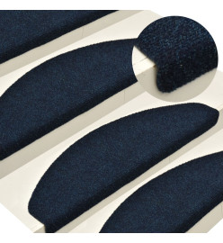 Tapis d'escalier autocollants 15 pcs Bleu 56x17x3 cm Aiguilleté