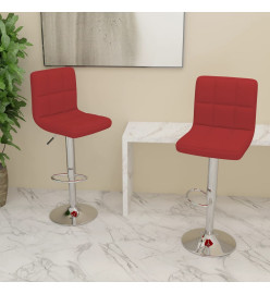 Tabourets de bar lot de 2 rouge bordeaux tissu