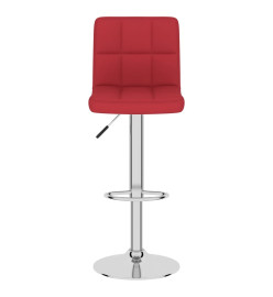 Tabourets de bar lot de 2 rouge bordeaux tissu