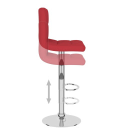 Tabourets de bar lot de 2 rouge bordeaux tissu