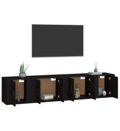 Ensemble de meubles TV 4 pcs Noir Bois d'ingénierie