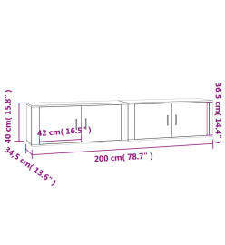 Meubles TV muraux 2 pcs blanc brillant 100x34,5x40 cm