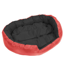 Coussin réversible lavable pour chien Rouge et noir 110x80x23cm