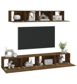 Ensemble de meubles TV 4 pcs Chêne fumé Bois d'ingénierie