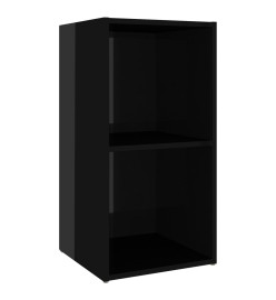 Meubles TV 2 pcs Noir brillant 72x35x36,5 cm Aggloméré