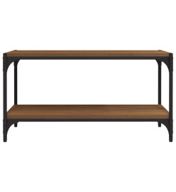 Meuble TV Chêne marron 80x33x41 cm Bois d'ingénierie et acier