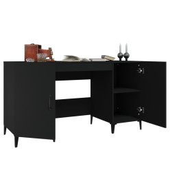 Bureau Noir 140x50x75 cm Bois d'ingénierie