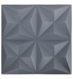 Panneaux muraux 3D 48 pcs 50x50 cm Gris origami 12 m²