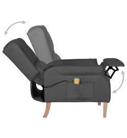 Fauteuil de massage inclinable Gris foncé Tissu