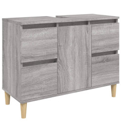 Meuble d'évier sonoma gris 80x33x60 cm bois d'ingénierie