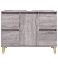 Meuble d'évier sonoma gris 80x33x60 cm bois d'ingénierie