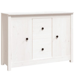 Buffet Blanc 100x35x74 cm Bois massif de pin