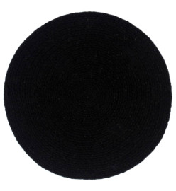 Napperons 6 pcs Noir Plain 38 cm Rond Coton