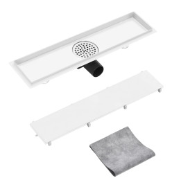 Drain de douche avec couvercle 2 en 1 53x14 cm Acier inoxydable