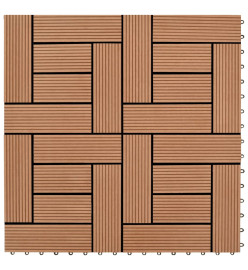 Carreaux de terrasse 30x30 cm 11 pcs Marron WPC 1 m2