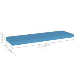 Étagères murales flottantes 4 pcs Bleu 80x23,5x3,8 cm MDF