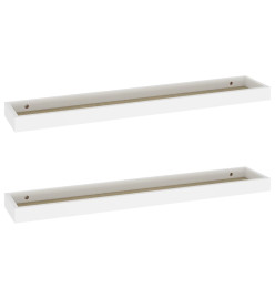 Étagères murales Loggia 2 pcs Chêne et blanc 80x15x4 cm MDF