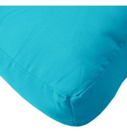 Coussin de palette turquoise 70x40x12 cm tissu