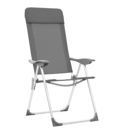 Chaises de camping pliables 2 pcs Gris Aluminium