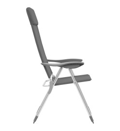 Chaises de camping pliables 2 pcs Gris Aluminium