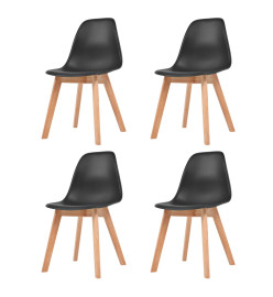 Chaises à manger lot de 4 Noir Plastique